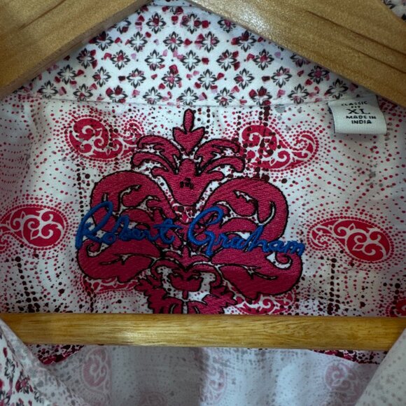 NWT ROBERT GRAHAM Kellenberg Men's Paisley Short Sleeve Shirt XL MSRP $198 US - Picture 3 of 5